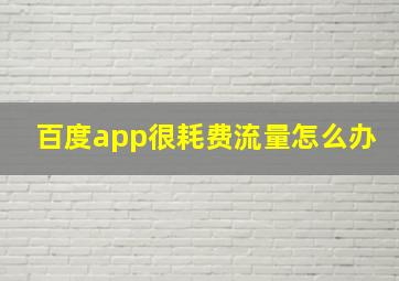 百度app很耗费流量怎么办