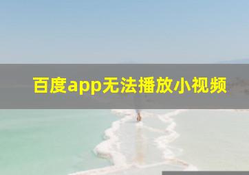 百度app无法播放小视频