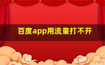 百度app用流量打不开