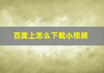 百度上怎么下载小视频