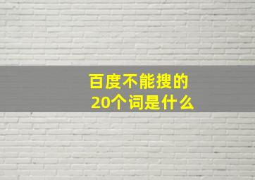 百度不能搜的20个词是什么