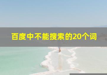 百度中不能搜索的20个词