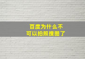 百度为什么不可以拍照搜图了