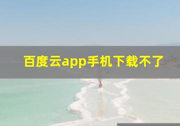 百度云app手机下载不了