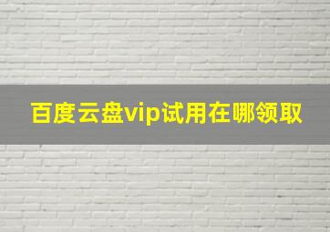 百度云盘vip试用在哪领取