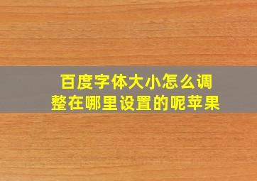 百度字体大小怎么调整在哪里设置的呢苹果