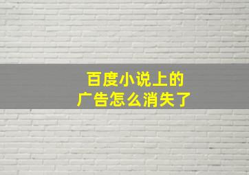 百度小说上的广告怎么消失了