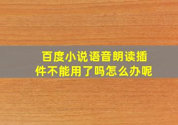 百度小说语音朗读插件不能用了吗怎么办呢