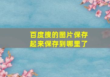 百度搜的图片保存起来保存到哪里了