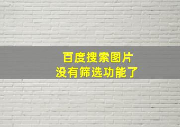 百度搜索图片没有筛选功能了