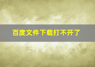 百度文件下载打不开了