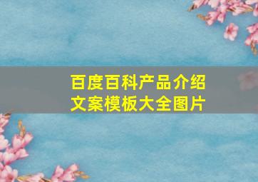 百度百科产品介绍文案模板大全图片