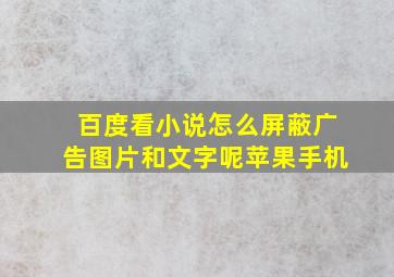 百度看小说怎么屏蔽广告图片和文字呢苹果手机