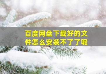 百度网盘下载好的文件怎么安装不了了呢