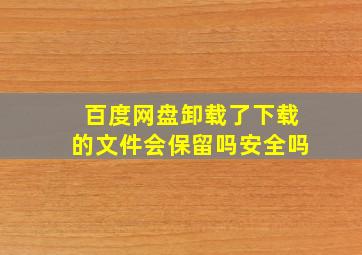 百度网盘卸载了下载的文件会保留吗安全吗