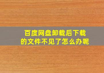 百度网盘卸载后下载的文件不见了怎么办呢