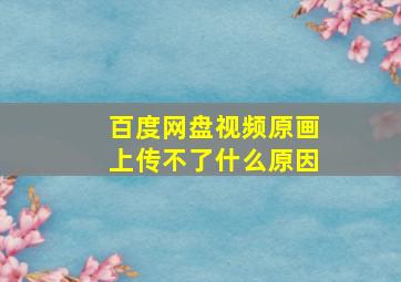 百度网盘视频原画上传不了什么原因