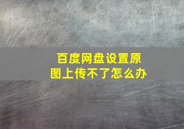 百度网盘设置原图上传不了怎么办