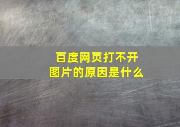 百度网页打不开图片的原因是什么