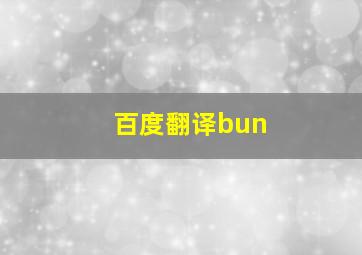 百度翻译bun