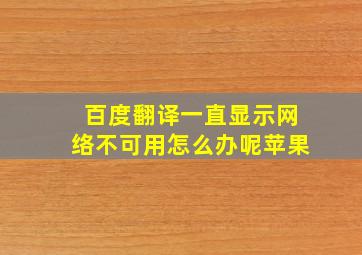 百度翻译一直显示网络不可用怎么办呢苹果