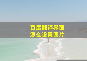 百度翻译界面怎么设置图片