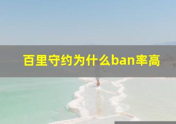 百里守约为什么ban率高