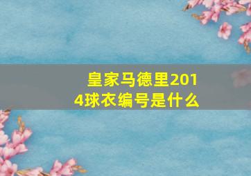 皇家马德里2014球衣编号是什么