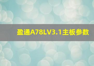 盈通A78LV3.1主板参数