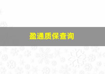 盈通质保查询