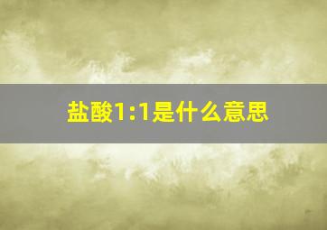 盐酸1:1是什么意思