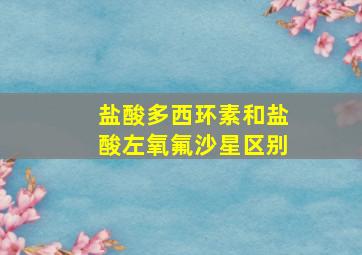 盐酸多西环素和盐酸左氧氟沙星区别