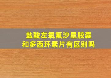 盐酸左氧氟沙星胶囊和多西环素片有区别吗