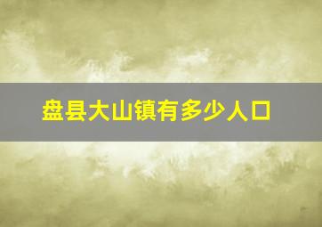 盘县大山镇有多少人口