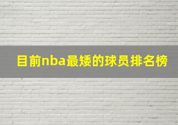 目前nba最矮的球员排名榜