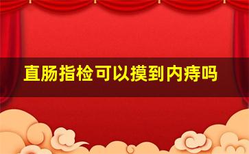 直肠指检可以摸到内痔吗