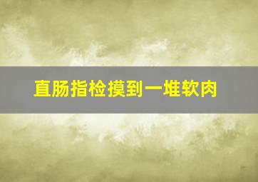 直肠指检摸到一堆软肉