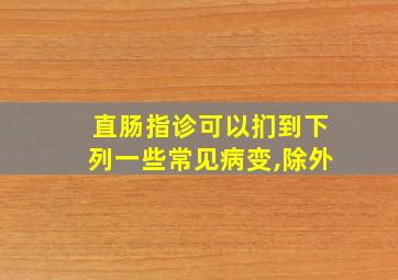 直肠指诊可以扪到下列一些常见病变,除外