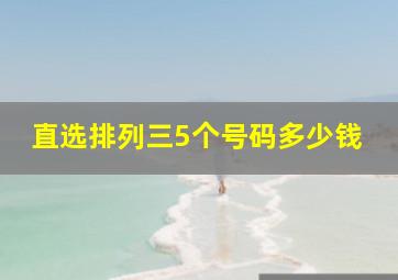 直选排列三5个号码多少钱