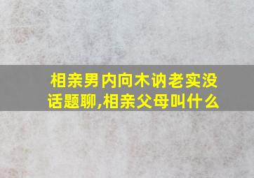 相亲男内向木讷老实没话题聊,相亲父母叫什么