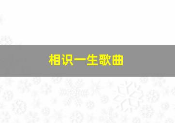 相识一生歌曲