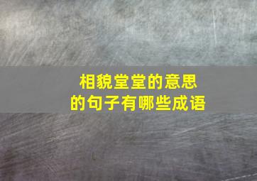 相貌堂堂的意思的句子有哪些成语