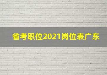 省考职位2021岗位表广东