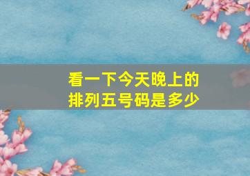 看一下今天晚上的排列五号码是多少