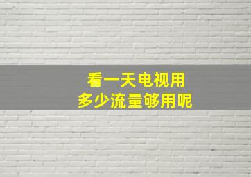 看一天电视用多少流量够用呢