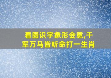 看图识字象形会意,千军万马皆听命打一生肖