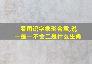 看图识字象形会意,说一是一不会二是什么生肖