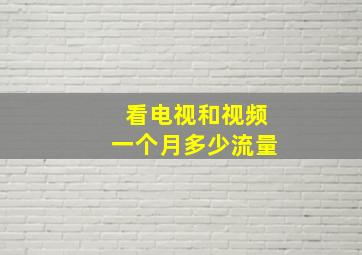 看电视和视频一个月多少流量