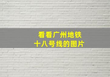 看看广州地铁十八号线的图片