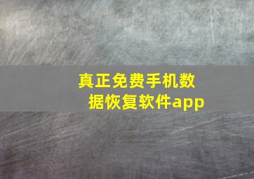 真正免费手机数据恢复软件app